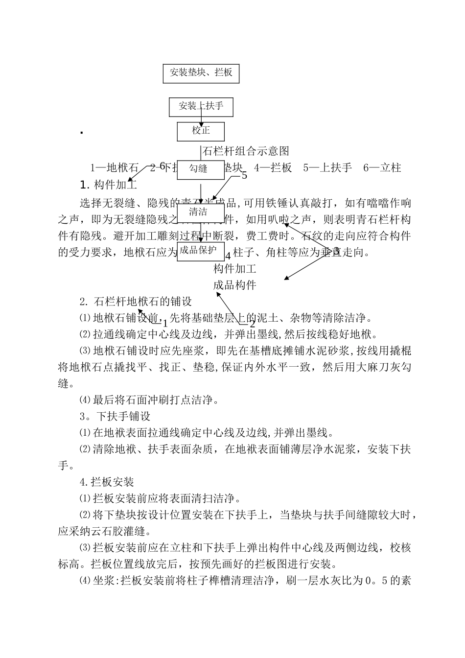石栏杆现场雕刻及安装施工做法_第3页