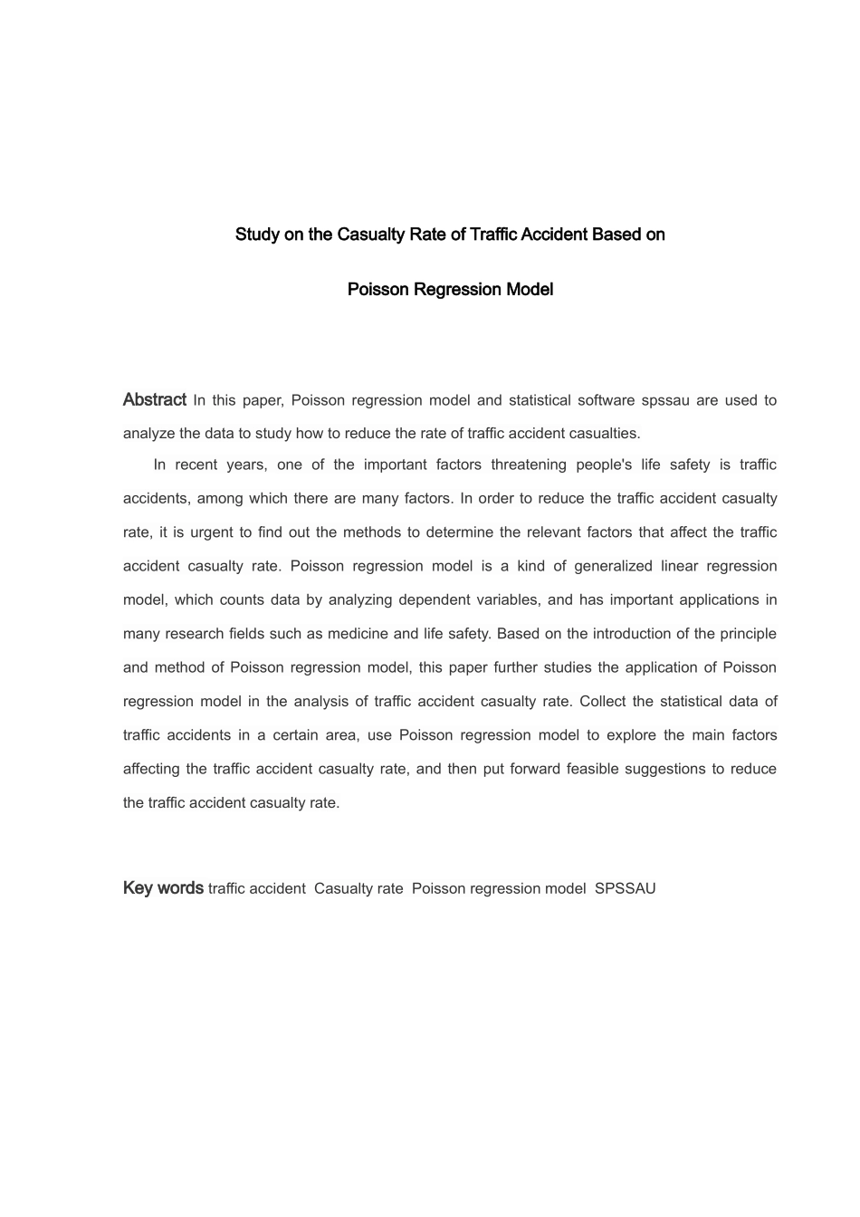 信息与计算科学-Poisson回归模型应用研究论文_第2页