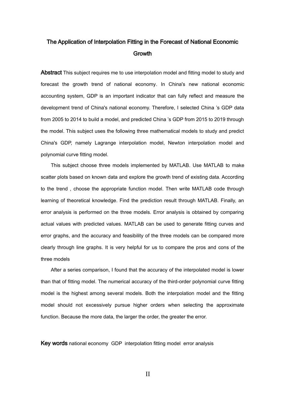 信息与计算科学-插值拟合在国民经济增长预测中的应用论文_第2页