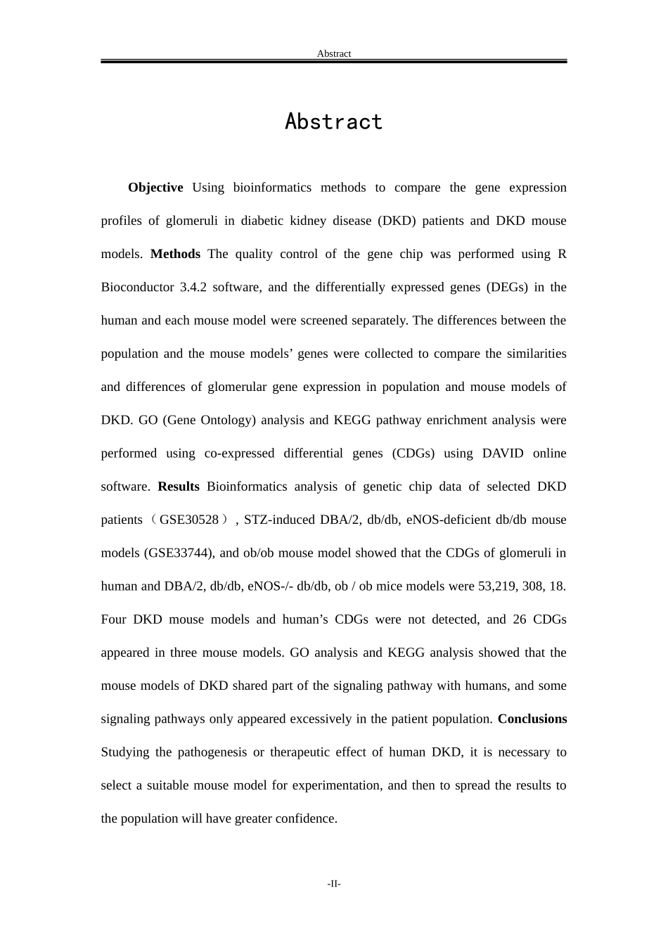糖尿病肾病患者与小鼠模型肾小球转录组差异的生物信息学分析医学专业论文_第2页