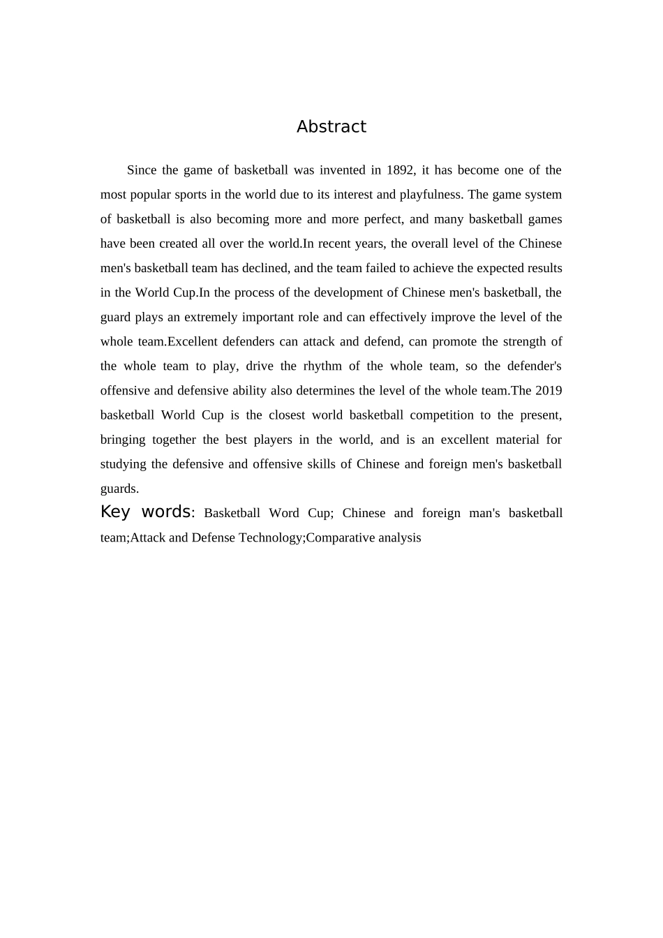 体育教育-2019年篮球世界杯中外男篮后卫攻防技术特点对比分析论文_第2页