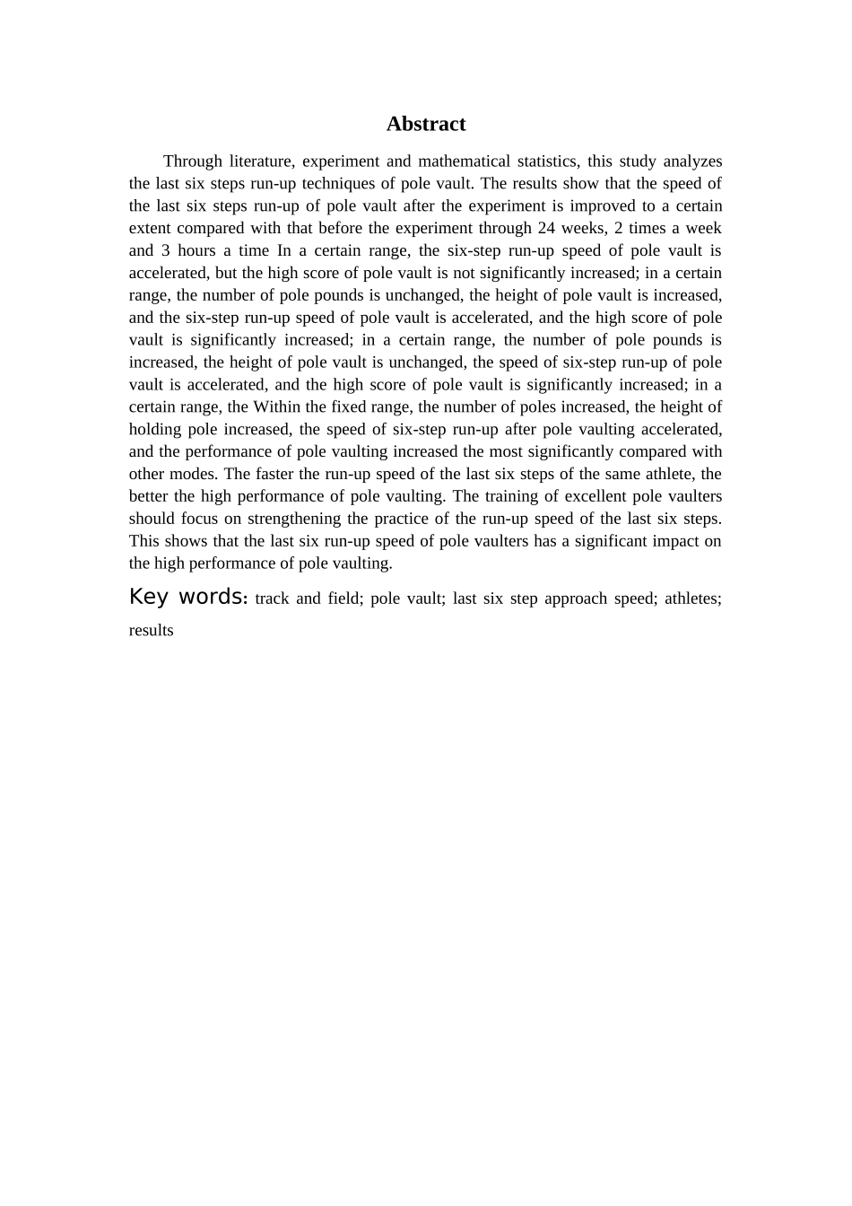 体育教育-撑杆跳后六步助跑速度对运动员成绩影响的研究论文_第2页