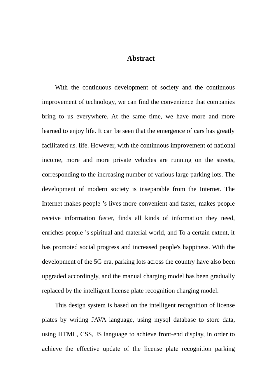 温政通_基于SSM车牌识别停车场管理系统终稿_第3页
