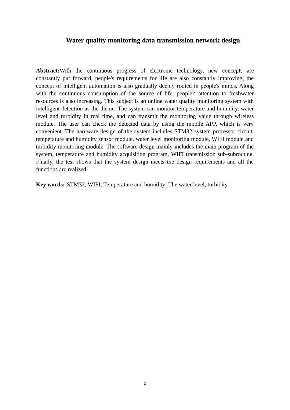 水质监测数据传输系统_水质监测数据传输网络设计论文设计_第2页