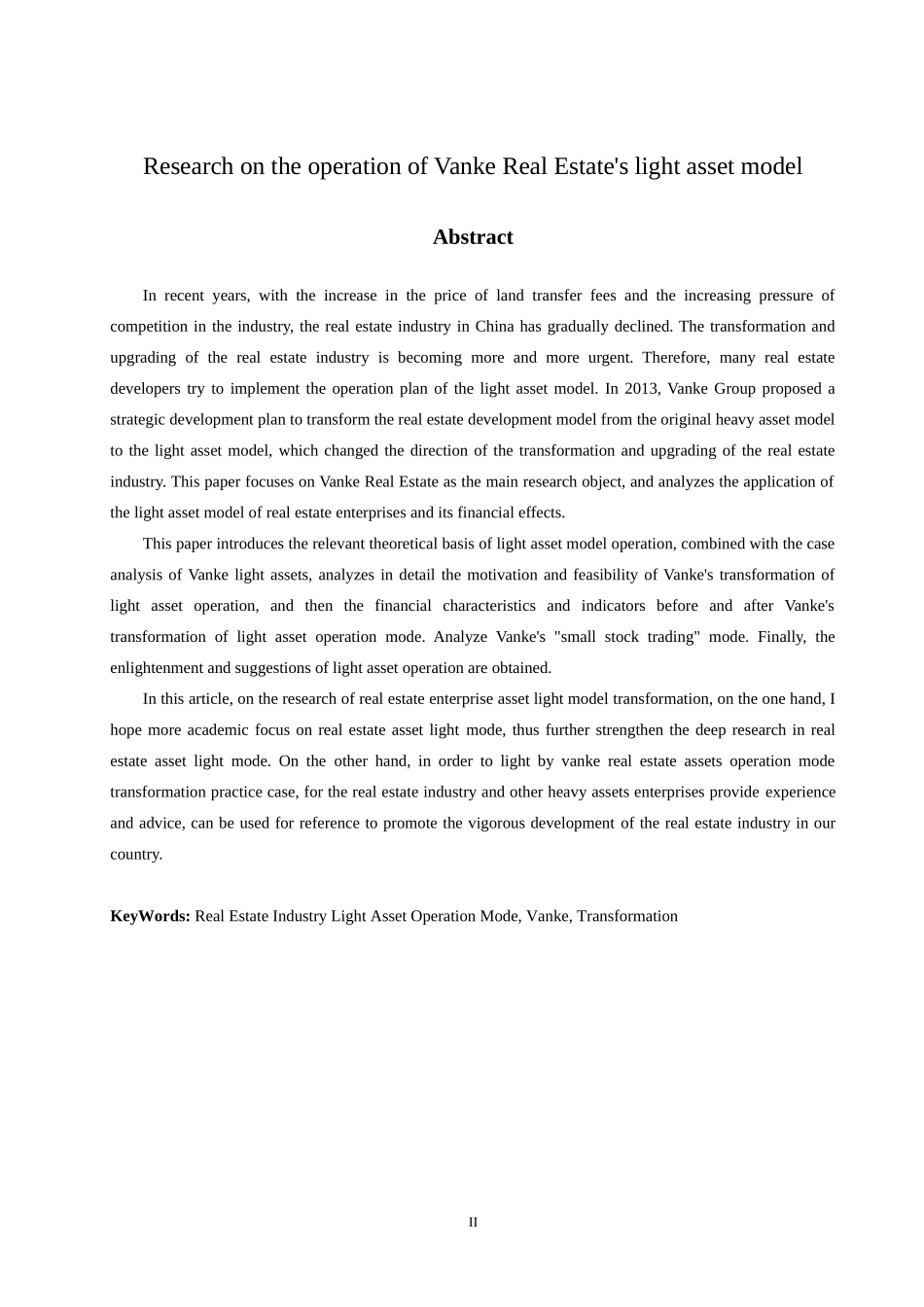 万科地产轻资产模式运营的研究_第2页