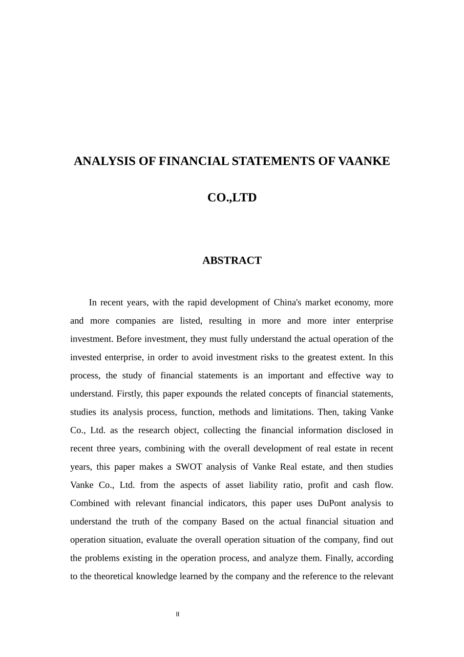 万科股份有限公司的财务报表分析_第2页