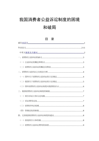 我国消费者公益诉讼制度的困境和破局  法学专业