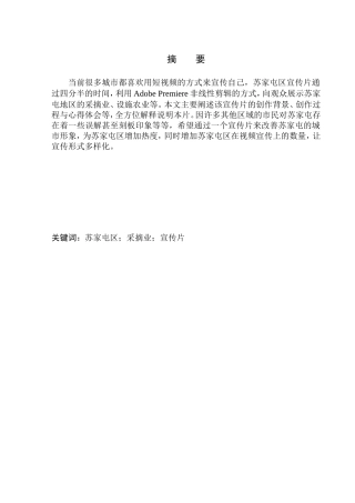 苏家屯区宣传片 影视编导专业
