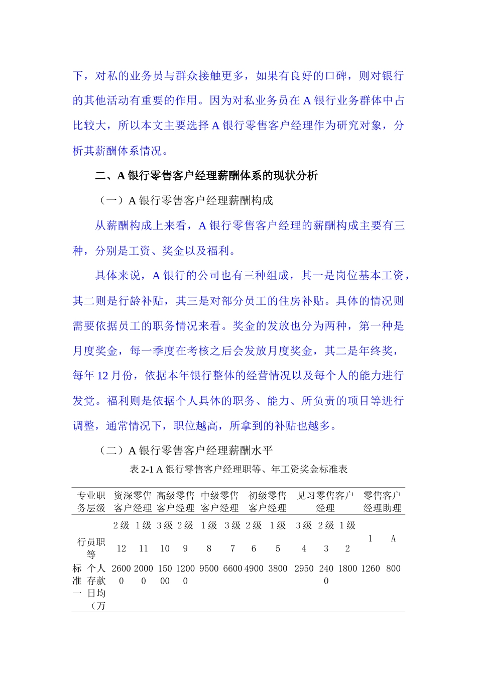 人力资源管理专业 银行业零售客户经理薪酬体系分析研究_第3页