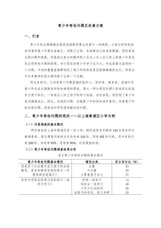 青少年脊柱问题及改善方案