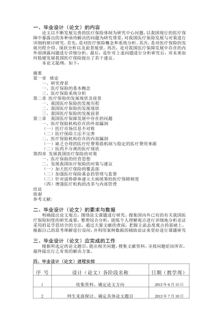 浅谈我国医疗保险发展与对策任务书