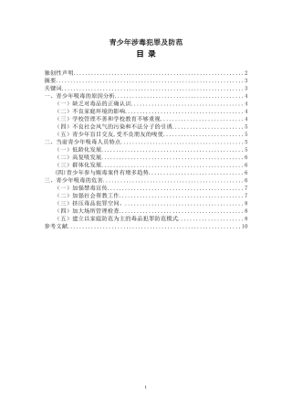 青少年涉毒犯罪及防范