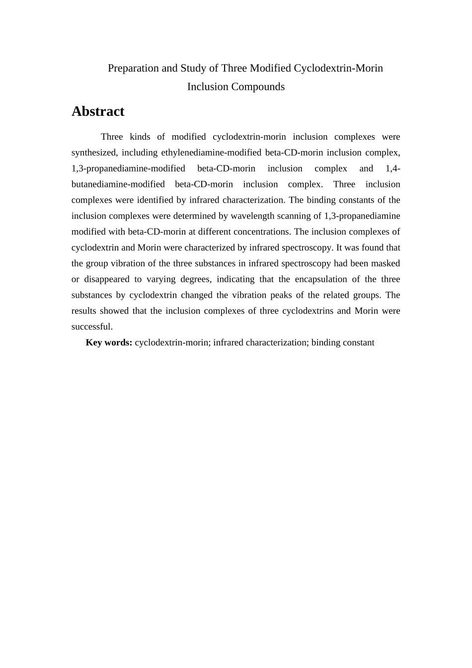 三种环糊精修饰桑色素制备及性质研究  生物化学专业_第2页