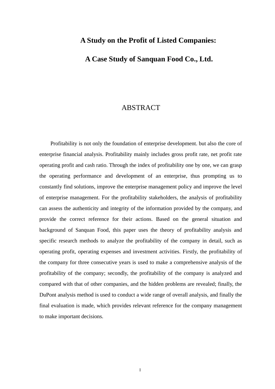 上市公司盈利研究上市公司盈利研究——以三全食品股份有限公司为例分析_第2页