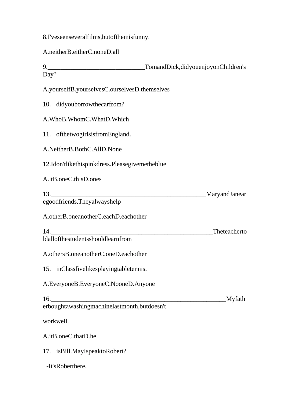 代词20题加完型填空_第2页