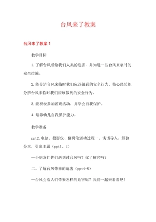 台风来了教案