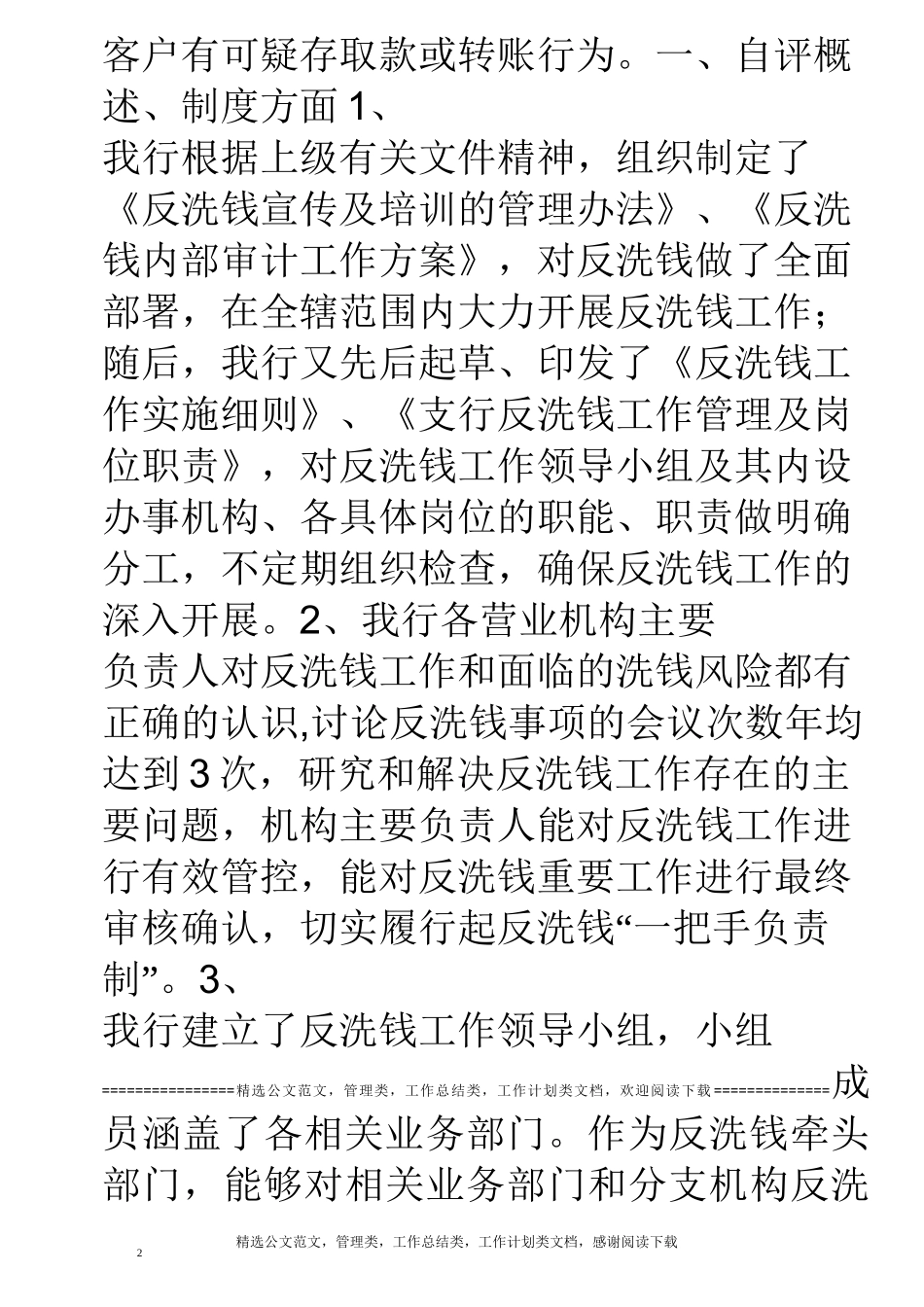 反洗钱分类评级自评报告_第2页