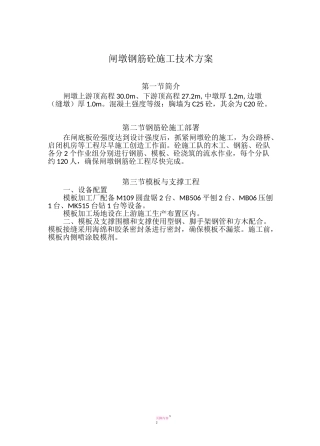 闸墩钢筋砼施工技术方案