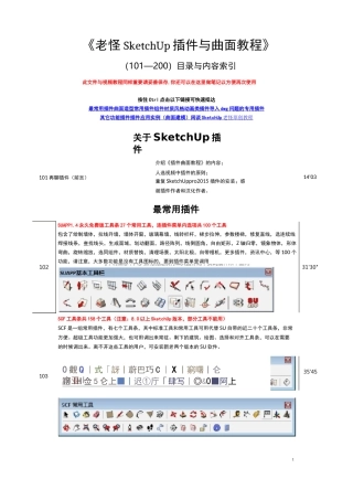 《老怪SketchUp插件和曲面教程》目录索引汇总