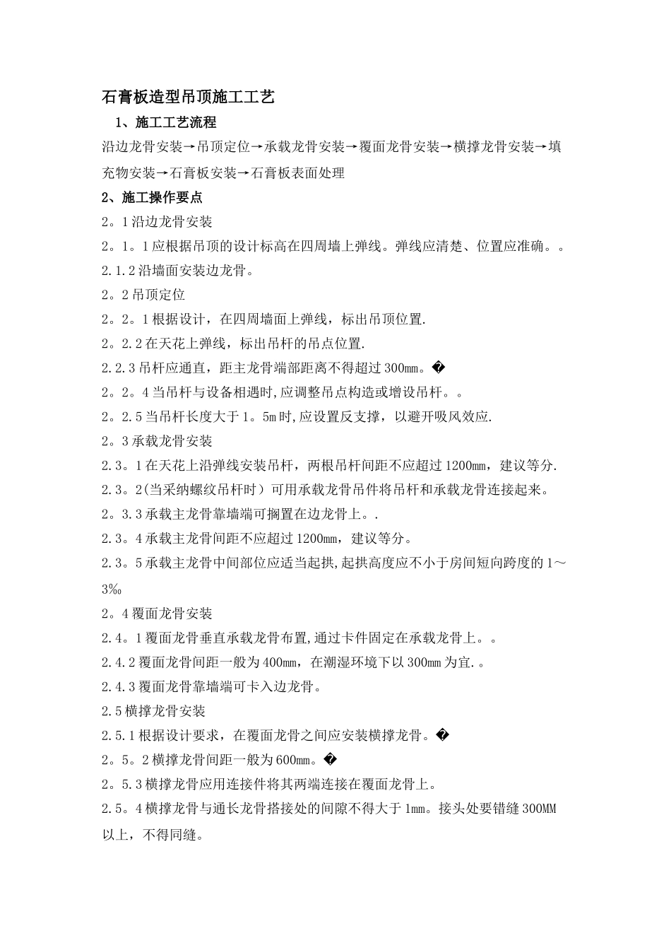 石膏板造型吊顶施工工艺_第1页