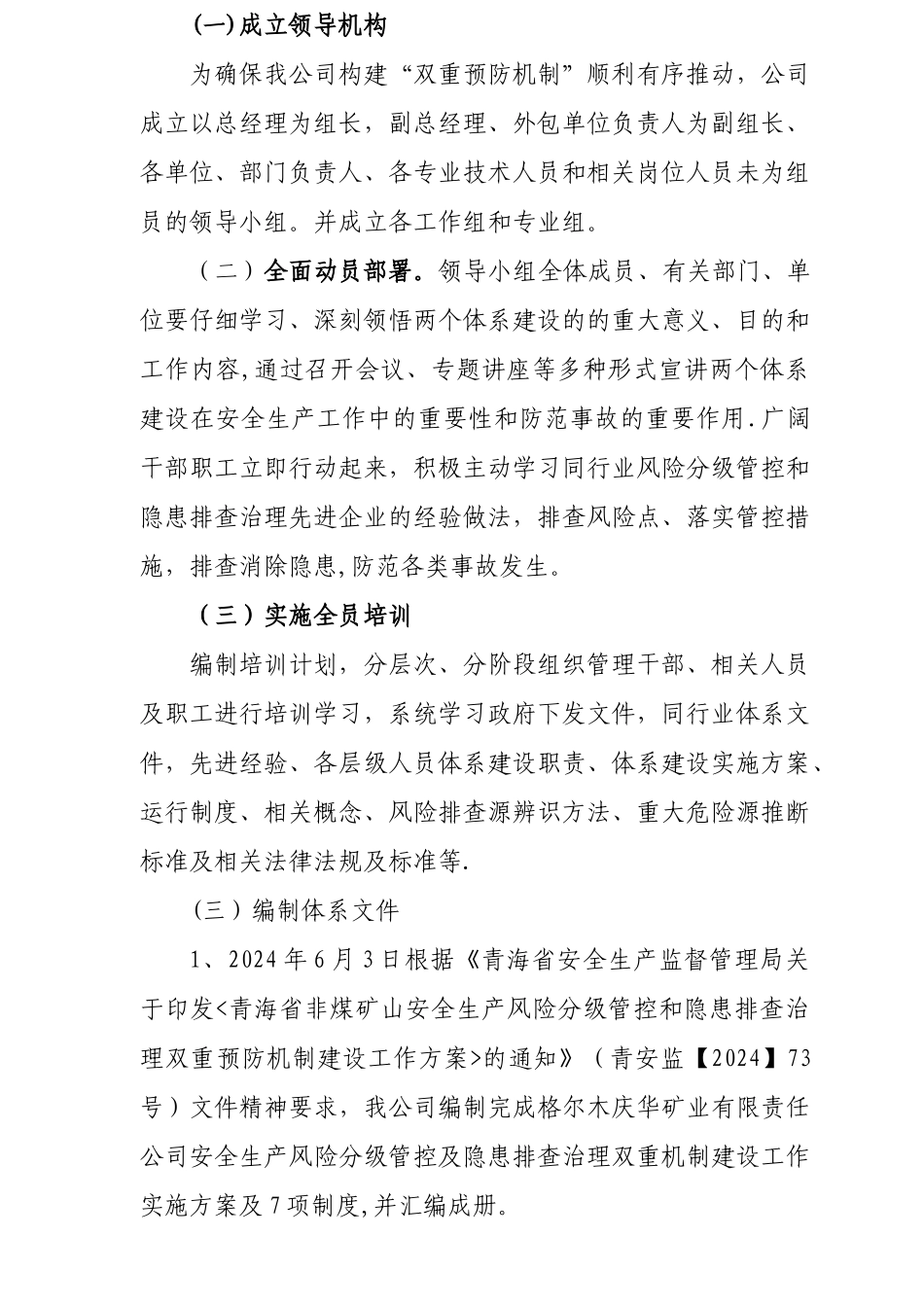 矿业公司双重预防机制自评报告_第3页