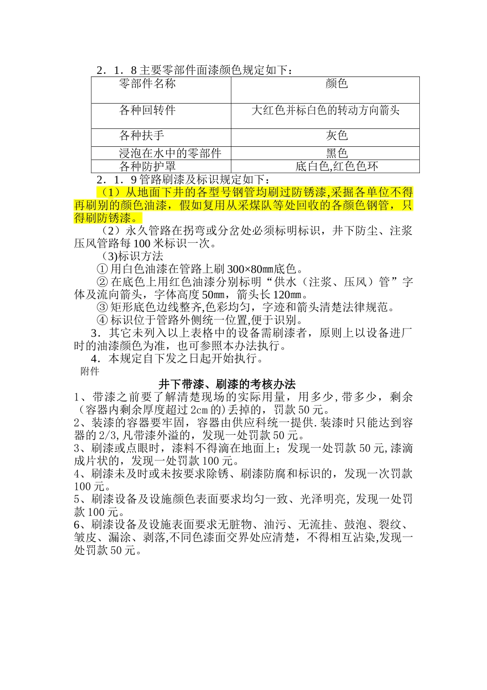 矿井下刷漆管理考核办法_第2页