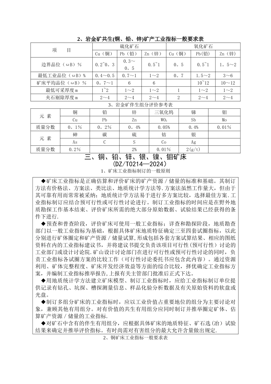 矿产工业指标一览表_第3页