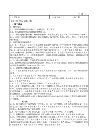 砌体工程技术交底通用版