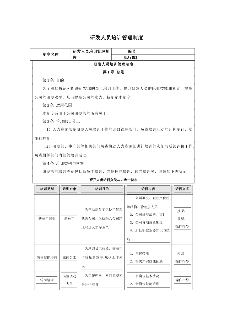 研发人员培训管理制度_第1页