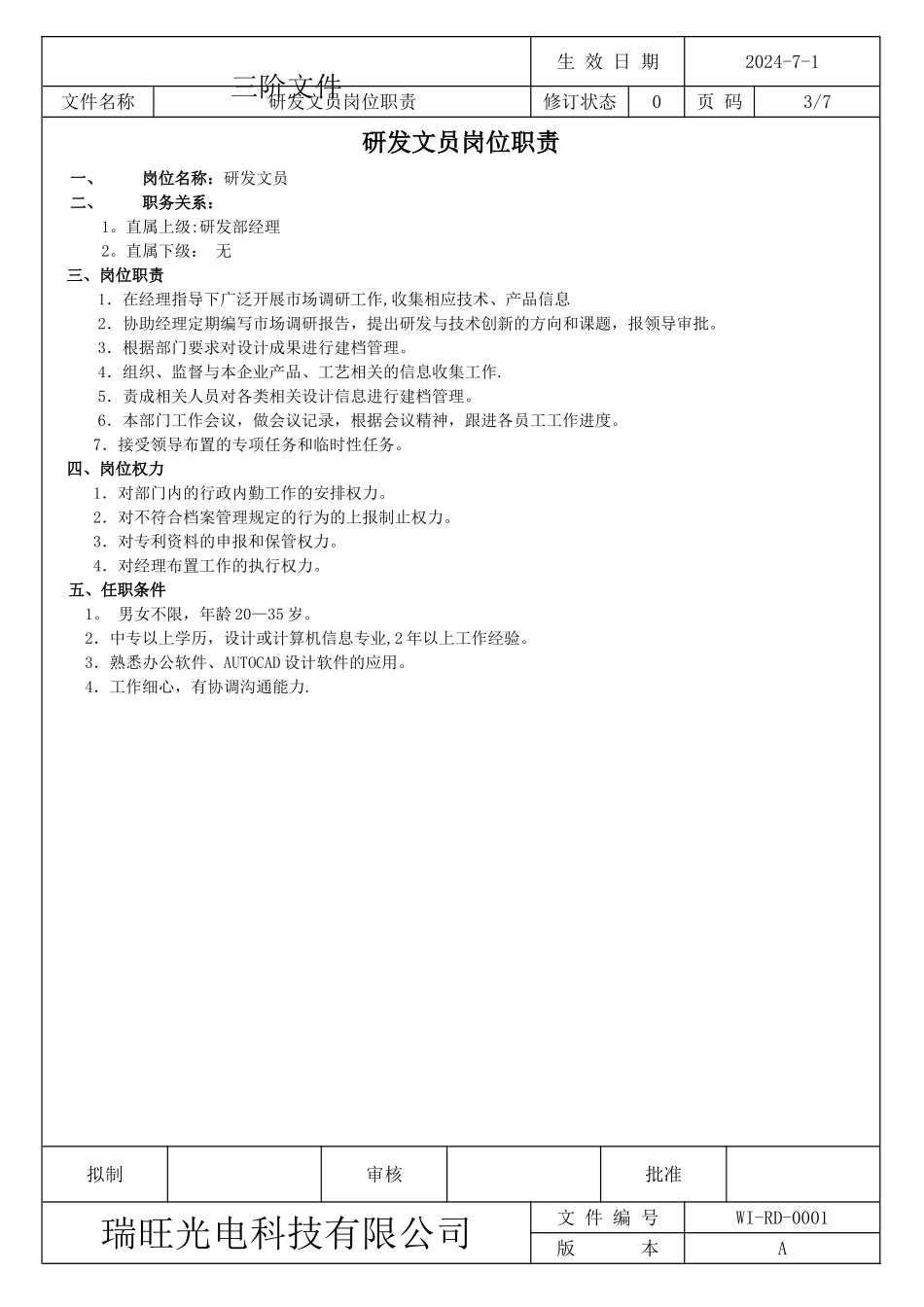 研发部岗位职责-NEW_第3页