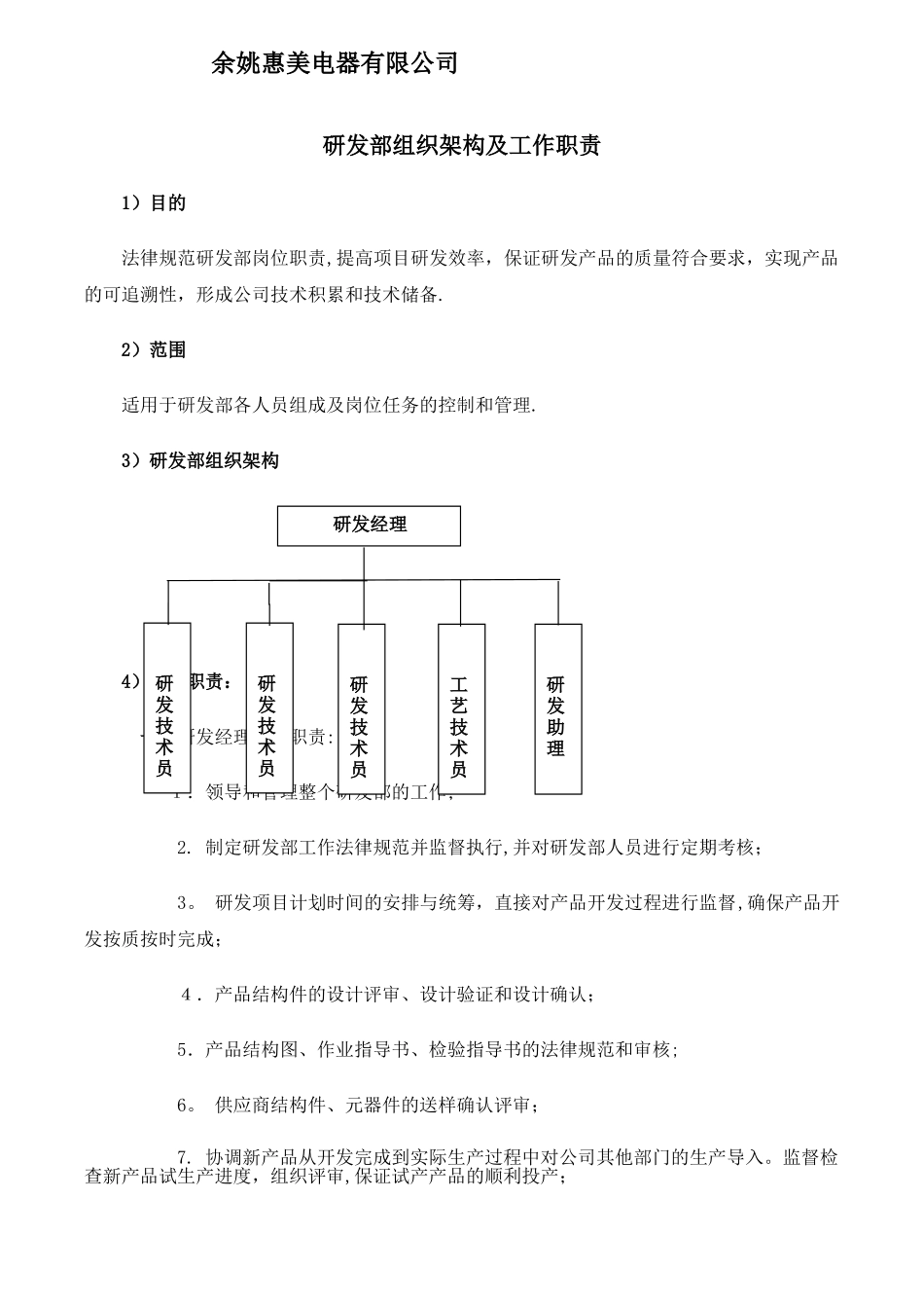 研发部组织架构及岗位职责_第1页