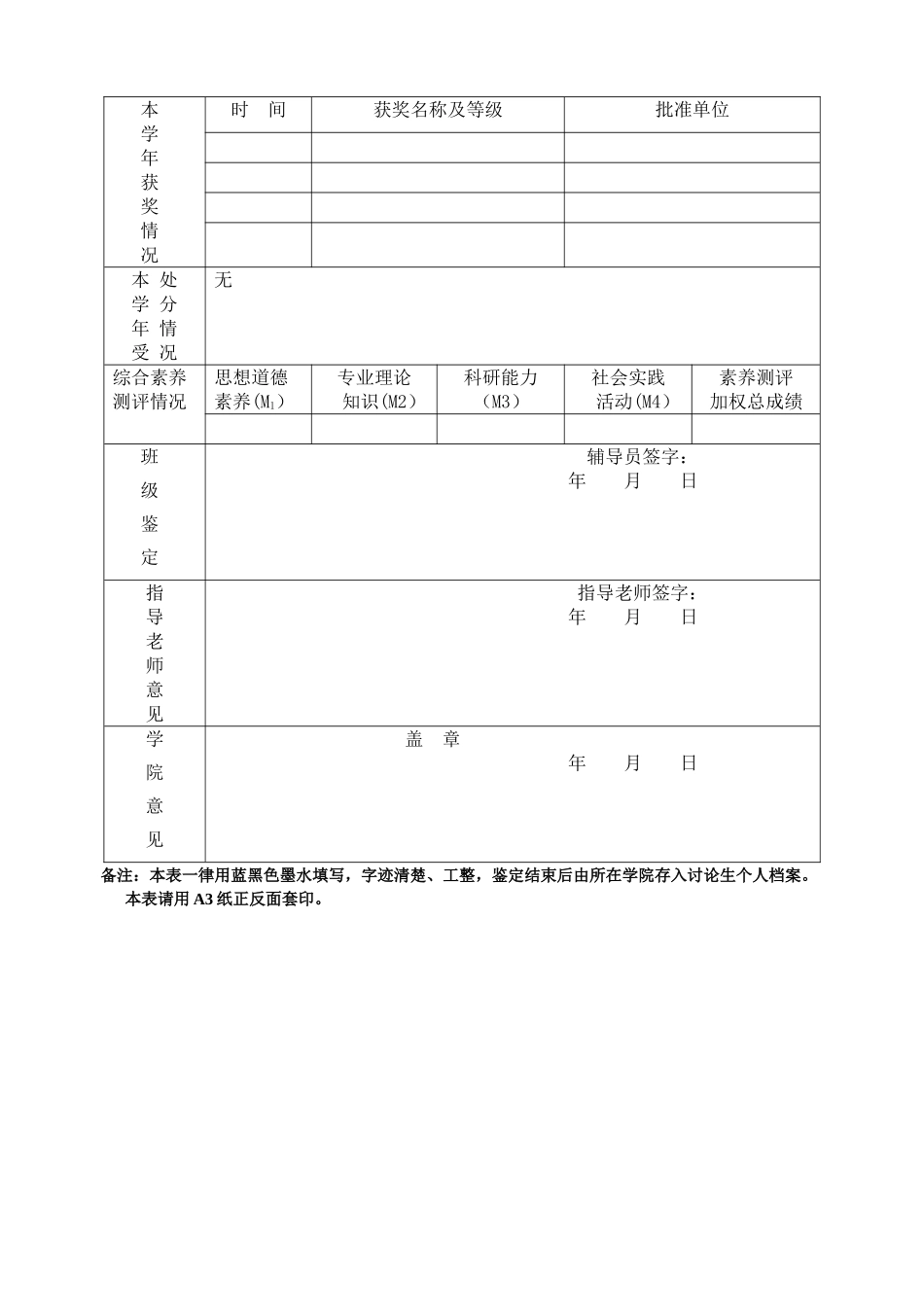 研究生学年鉴定表_第2页