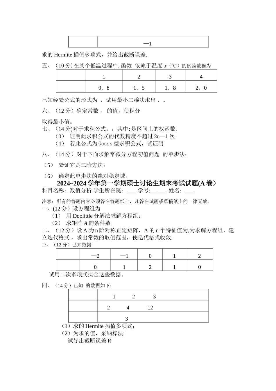 研究生数值分析试卷_第3页