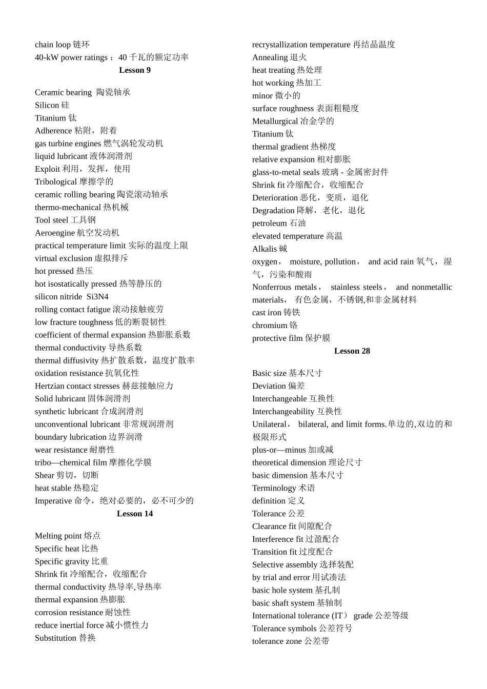 研究生机械工程专业英语考试必背单词_第3页