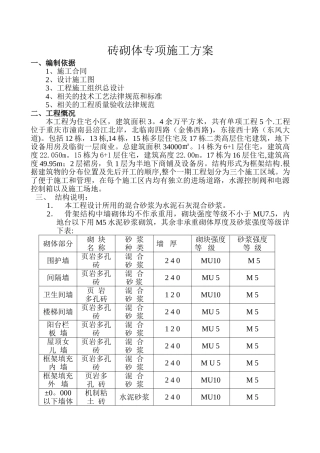 砖砌体专项施工方案..