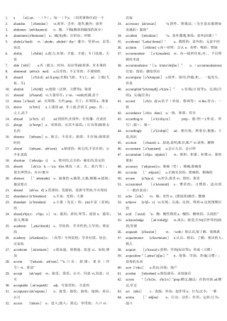 硕士研究生入学英语词汇表