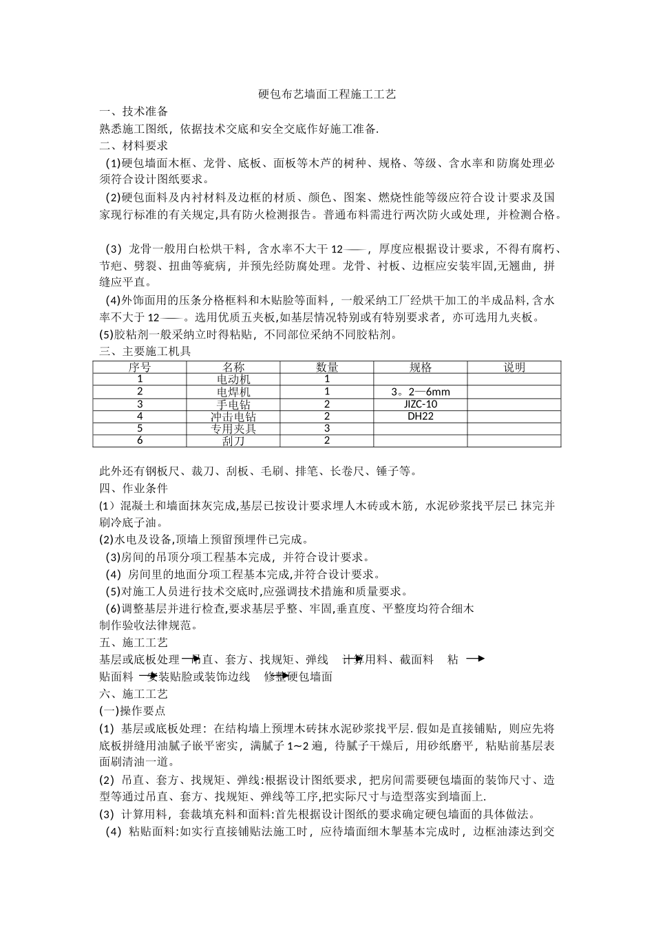硬包布艺墙面工程施工工艺_第1页