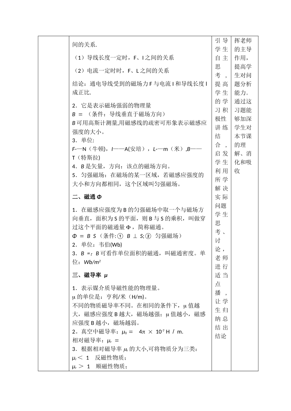 磁场的主要物理量教案_第2页