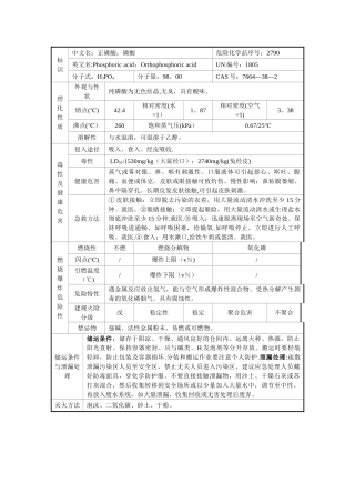 磷酸理化性质表