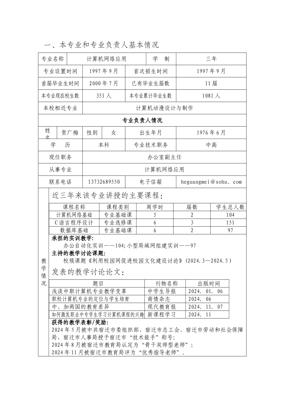 示范专业申报审批表_第2页