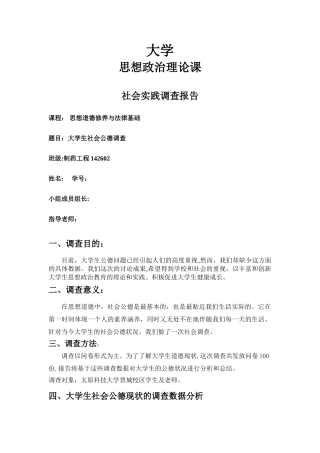 社会公德调查实践报告