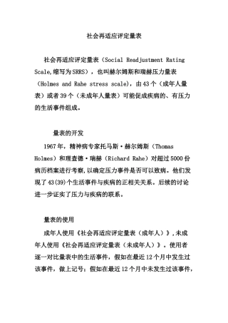社会再适应评定量表