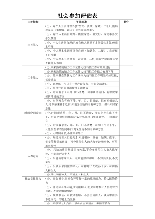 社会参与评估表