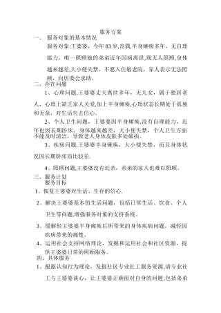 社会工作-服务方案