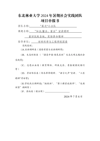 社会实践项目申报书