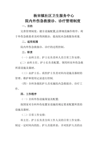 社区外伤病人接诊及转运制度