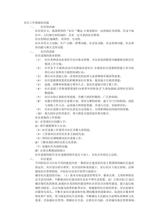 社区工作基础知识篇