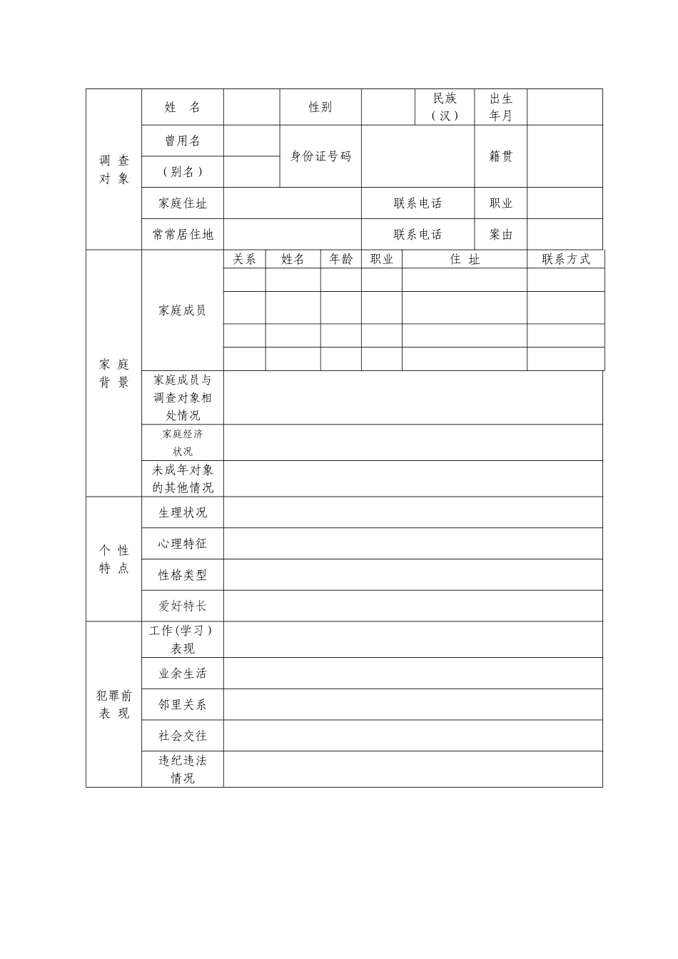 社区矫正审前社会调查表_第2页