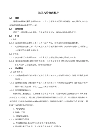 社区风险管理程序