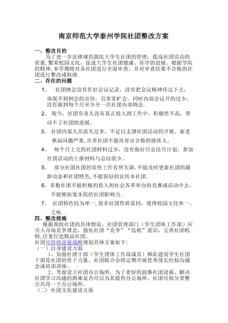 社团整改方案